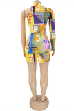 Pink Sexy Letter Hollowed Out O Neck Long Sleeve Dresses