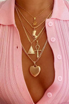 Gold Pendant Multilayer Alloy Necklace