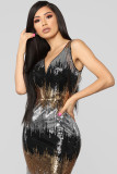 As Show Sexy Tank Short Sleeves V Neck Step Skirt Floor-Length Print Club Dresses