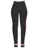 Red Casual Active Patchwork Flat Straight Midweight Pants