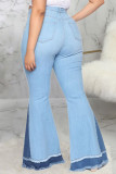 Light Blue Broken Holes Denim