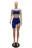 Blue Fashion Sexy Suspender Top And Shorts Two-piece Set
