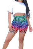Green Fashion Casual Print Two Piece Suits Straight Short Sleeve Two Pieces