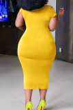 Light Blue Casual Ripped Patchwork O Neck Straight Plus Size Dresses