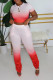 Red Casual Print Boot Cut Short Sleeve Two Pieces