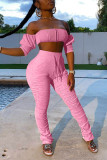 Black Fashion Sexy adult Patchwork Solid backless Draped Bandage Two Piece Suits pencil Nine Sleeves Two Pieces