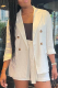 Milky Casual Leopard Patchwork Turndown Collar Long Sleeve Two Pieces