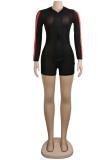 Yellow Fashion Asymmetrical perspective Long Sleeve V Neck Rompers