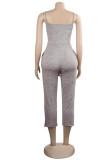 Light Gray Sexy Casual Solid Basic Spaghetti Strap Regular Jumpsuits