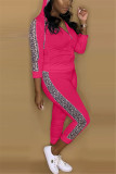 Black Fashion Casual Patchwork Patchwork Hooded Collar Long Sleeve Two Pieces