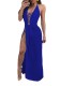 Royal blue Brief Cute Asymmetrical Loose Long Club Dresses