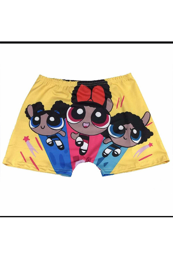 multicolor Elastic Fly Low Print Straight shorts Bottoms