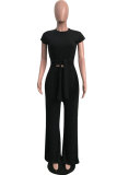 Black Fashion Casual Sexy Print Patchwork Straight