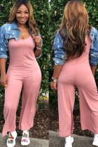 Pink Sexy Solid Sleeveless Slip 