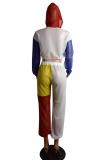 Multi-color Fashion Casual Sexy perspective HOLLOWED OUT crop top asymmetrical Patchwork Two Piece Sui