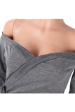 Light Gray Sexy Solid bandage Patchwork Long Sleeve V Neck Jumpsuits