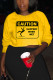 Black yellow Fashion Casual Adult Print Pullovers O Neck Tops