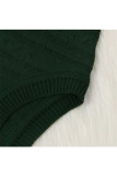 Green Wool Europe and America Solid Two Piece Suits pencil Long Sleeve Two-Piece Short Set