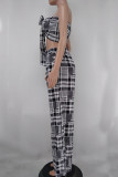 Green Sexy Print Patchwork With Bow Strapless Sleeveless Two Pieces