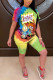 Green Fashion Casual adult Ma'am Print Character Two Piece Suits Straight Short Sleeve Two Pieces