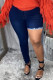 Dark Blue Fashion Sexy Solid Asymmetrical High Waist Skinny Jeans