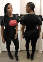 Black Patchwork Fashion sexy Jumpsuits & Rompers