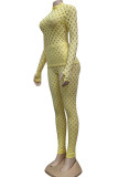 Red British Style Solid Hollowed Out See-through O Neck Long Sleeve Two Pieces