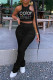 Black Milk Silk Active Letter Print Solid Straight Short Sleeve Two Pieces