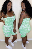 Pink Sexy Fashion Patchwork Print Sleeveless Slip Rompers