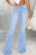 Baby Blue Fashion Sexy Solid Pants High Waist Boot Cut Denim