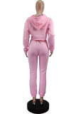 Black Casual Solid Patchwork Hooded Collar Long Sleeve Regular Sleeve Short Two Pieces