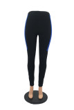 Red Fashion Casual Solid Patchwork Regular Mid Waist Pencil Trousers