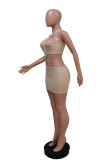 Black Fashion Sexy Solid Hollowed Out Backless One Shoulder Sleeveless Dress