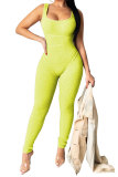 Pink Fashion Casual Patchwork Solid Draped Sleeveless Slip Jumpsuits