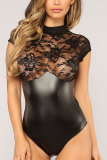 Black lace Skinny shorts Jumpsuits & Rompers