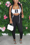 Black Milk Silk Sexy Print Bandage crop top pencil Sleeveless Two Pieces