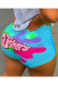 Light Blue Fashion Sexy adult Ma'am Print Pattern Plus Size