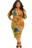 White Fashion Sexy adult Turndown Collar Print Zippered
