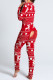 Cartoon Casual Print V Neck Skinny Jumpsuits