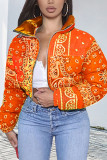 Green Fashion Casual Print Cardigan Outerwear（Batch Printing，Irregular Printing）