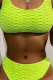 Fluorescent Green Sexy Solid Patchwork Swimwears