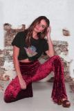 Black Elastic Fly Sleeveless High Solid Patchwork Loose Pants Pants
