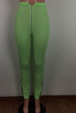 Black White Black Green Pink Apricot Orange purple Zipper Fly High Solid Zippered Boot Cut Pants Bottoms