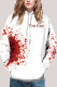 White Fashion Street Adult Print Patchwork Pullovers Hooded Collar Outerwear