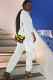 Green Chlorine Casual Patchwork Two Piece Suits Solid Straight Long Sleeve 