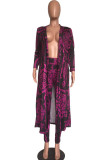 Gold Casual Printed Blending Two-piece Pants Set(Without T-shirt)