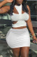 White Fashion Sexy Solid Hollowed Out O Neck Sleeveless Three-piece Set