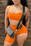 Blue Fashion Sexy Suspender Top And Shorts Two-piece Set
