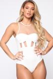Black Sexy Fashion Hollow Mesh Patchwork perspective Sleeveless O Neck 