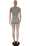 Pink Fashion Casual adult Ma'am Letter Two Piece Suits Straight Short Sleeve Two Pieces